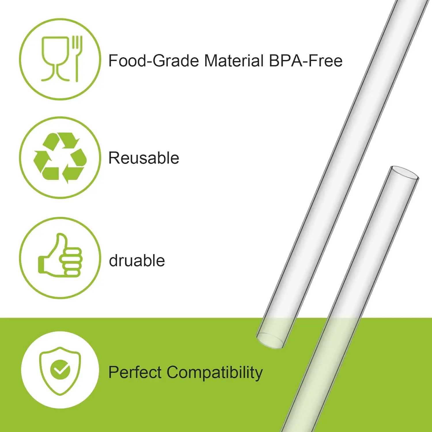 6 Pack Reusable Straws Plastic Straws with Cleaning Brush Compatible with Stanley 20&30 oz Stanley Adventure Tumbler view 4