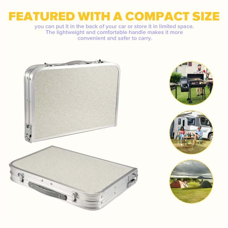 Y74A-طاولة تخييم خفيفة الوزن قابلة للطي محمولة-طاولة نزهة قابلة للطي من الألومنيوم، طاولة طعام قابلة للطي للاستخدام الداخلي والخارجي #4