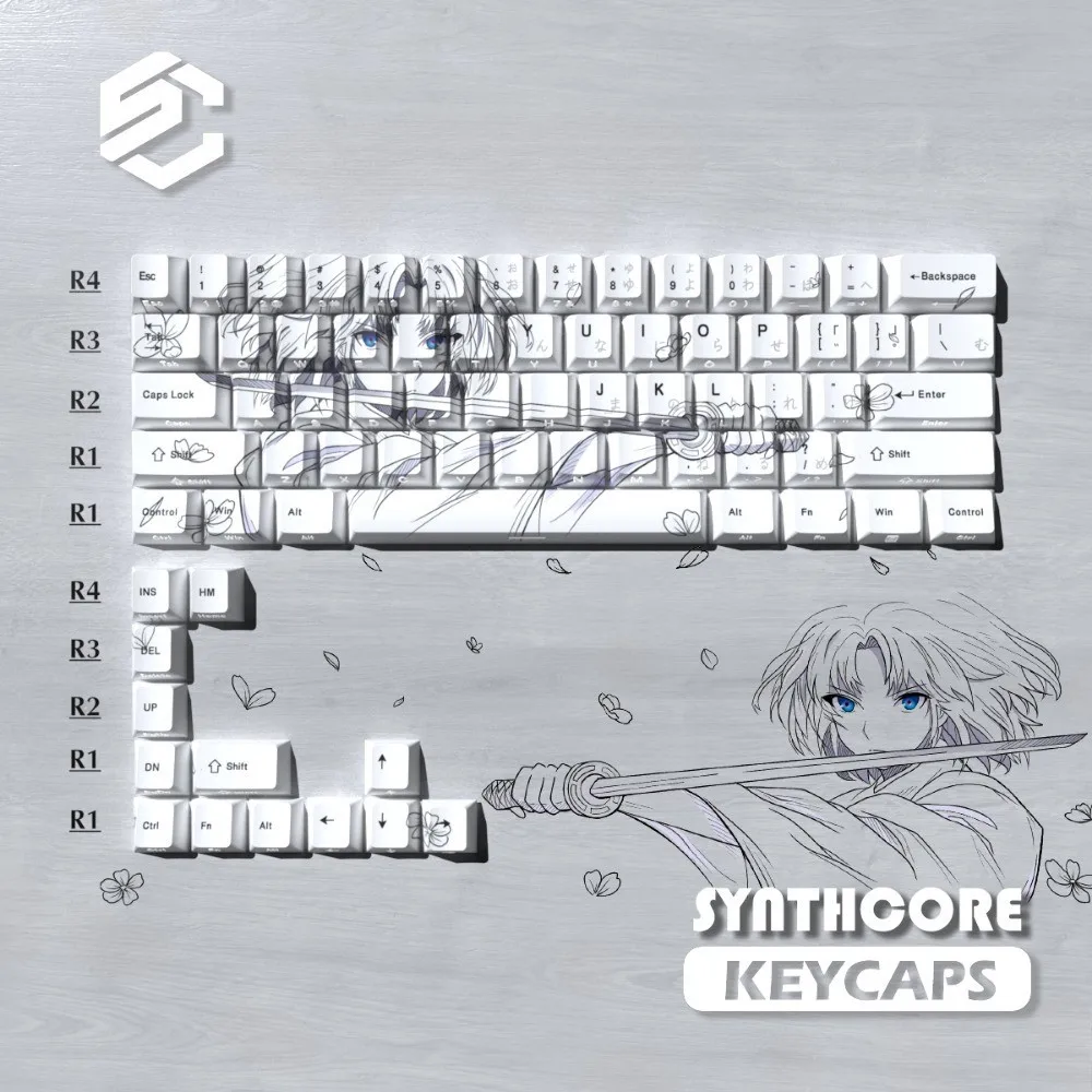 

Ryougi Shiki Keycap Cherry Profile PBT Letter Side-printed Anime Girl Keycap Wooting60 Mad68 Mechanical Keycaps For 60/61/68