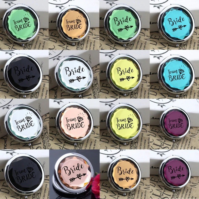 Bolsa de maquillaje para despedida de soltera, espejo cosmético, decoración de renovación de compromiso de boda