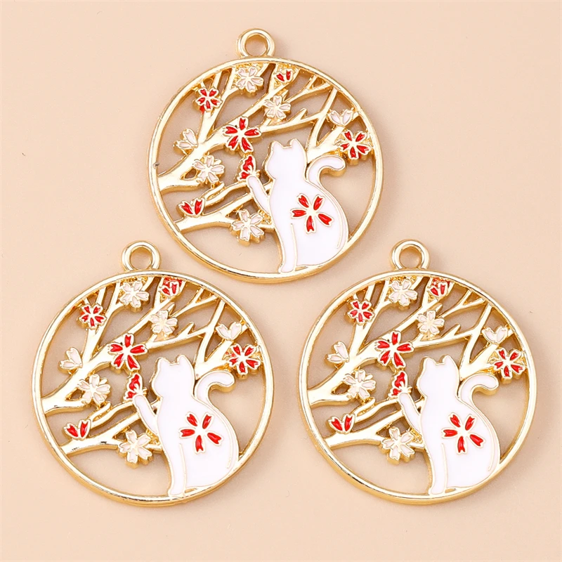 20 Stück Gemischte Cartoon-Tier- und Katzen-Anhänger, Emaille-Blumen-Charms für Schmuckherstellung, Halsketten, Ohrringe, Armbänder, DIY-Bastelgeschenke – Detail 11