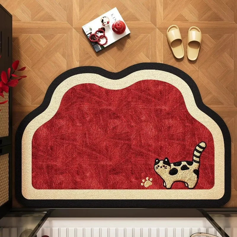Diatom Mud Bathroom Floor Mat, Anti Slip Water Absorbent Rug for Household Sink Area