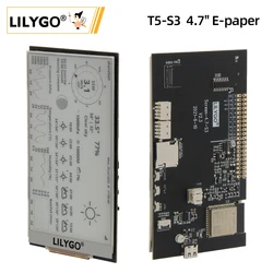 LILYGO® T5 4.7 Inch E-paper V2.3 ESP32-S3 Placa de controlador de desarrollo de ESP32-S3, módulo de pantalla Compatible con TF Arduino, Raspberry Pi, T5, 4,7 pulgadas, papel electrónico V2.3