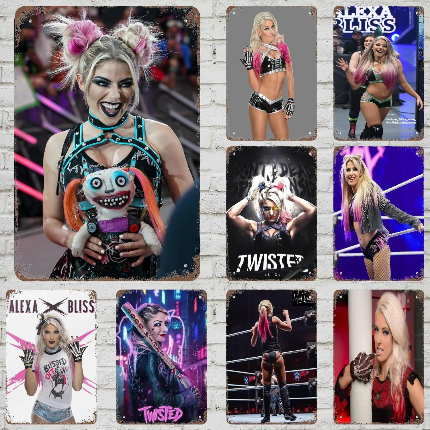 Affiche de décor de lutteur Alexa Bliss, signe en étain Vintage, Plaque décorative pour Pub, Bar, homme, grotte, Club, décoration murale