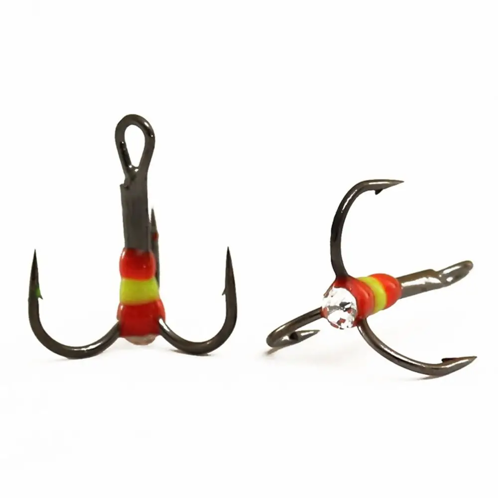 5Pcs New Style Durable Ice Fishing Hooks 6# 8# 12# 14# Three-jaw Hook Carbon Steel Winter Sinking Bait Fishing Tackle Tools