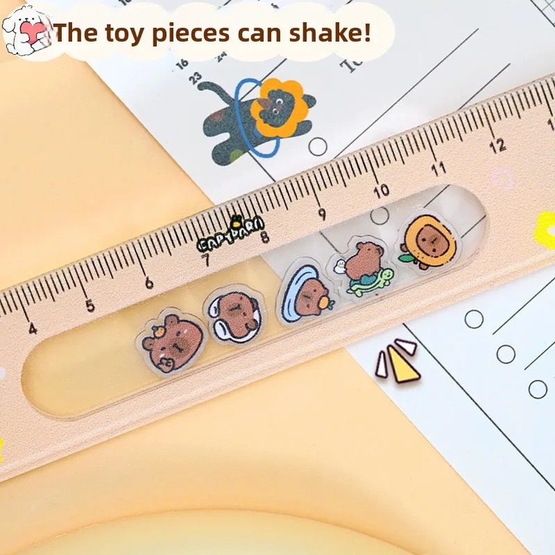 Cute Cartoon Capybara Ruler Creative Student Heart aking Joy 5cm Straight Ruler Personalized DIY Sewing Home Fabric view 2