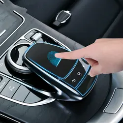 1 Set TPU Car Center Console CD Panel AC Multimedia Mouse Buttons Protector Film For  Benz C E GLC Class W205 W213 X253