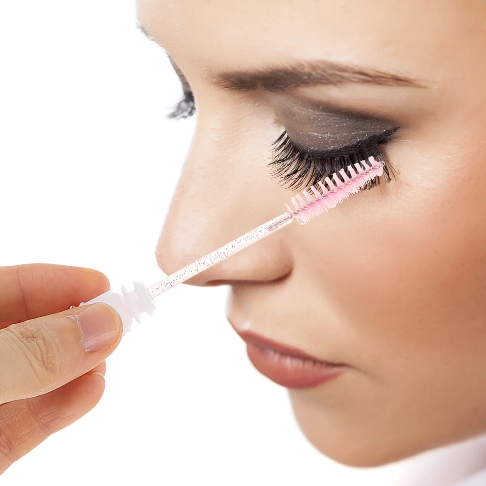 Sopracciglio Donna Pennello per ciglia Applicatore Strumento per trucco Pennello per ciglia con portachiavi Pennelli per sopracciglia Pennelli per mascara