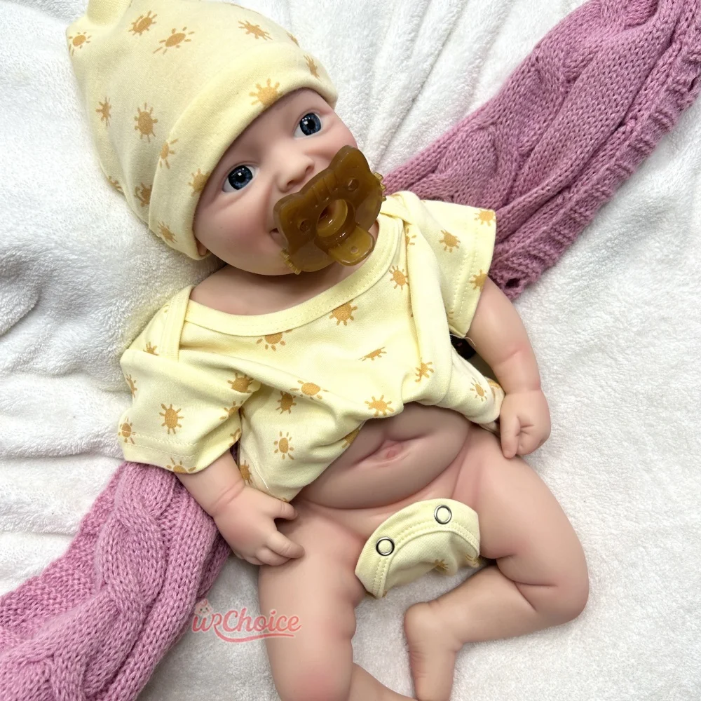 

17Inch Full Body Soft Platinum Silicone Reborn Baby Girl High-Simulation Washable Rebirth Doll for Childcare Practice Kids Toy
