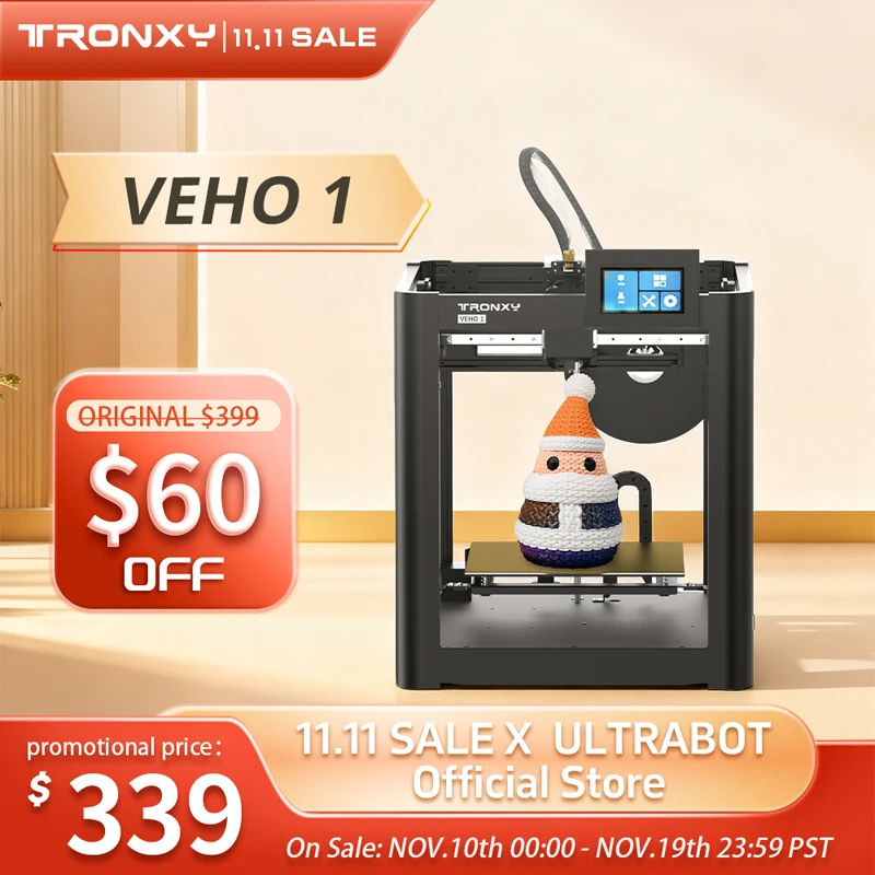 VEHO-1 Высокоскоростной принтер 3D 600 мм/с Быстрая печать 255*255*255 мм Комплект 3D-принтера с высоким потоком RU Склад с 2 кг PLA в подарок