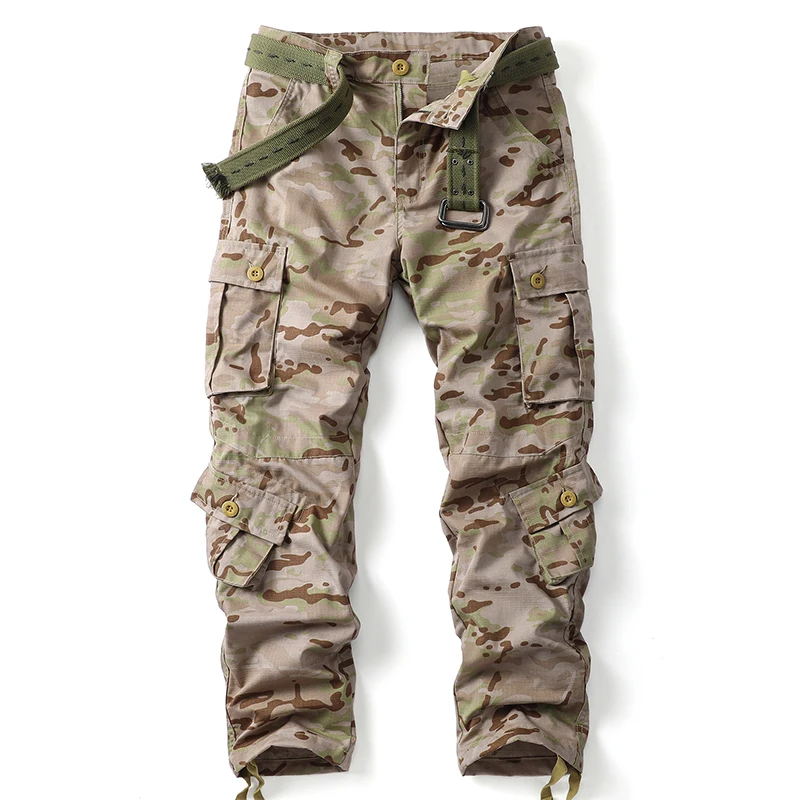 AKARMY Camo Cargo Pants Outdoor Multi-pocket Ripstop  Tactical Camouflage Joggers Outdoor  Pure Cotton Camouflage  Pants