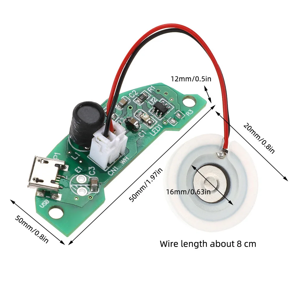 DC5V USB 16MM 1.5-2W Ultrasonic Mist Maker Atomization Sheet Module USB Ultrasonic Atomization Humidifier Module