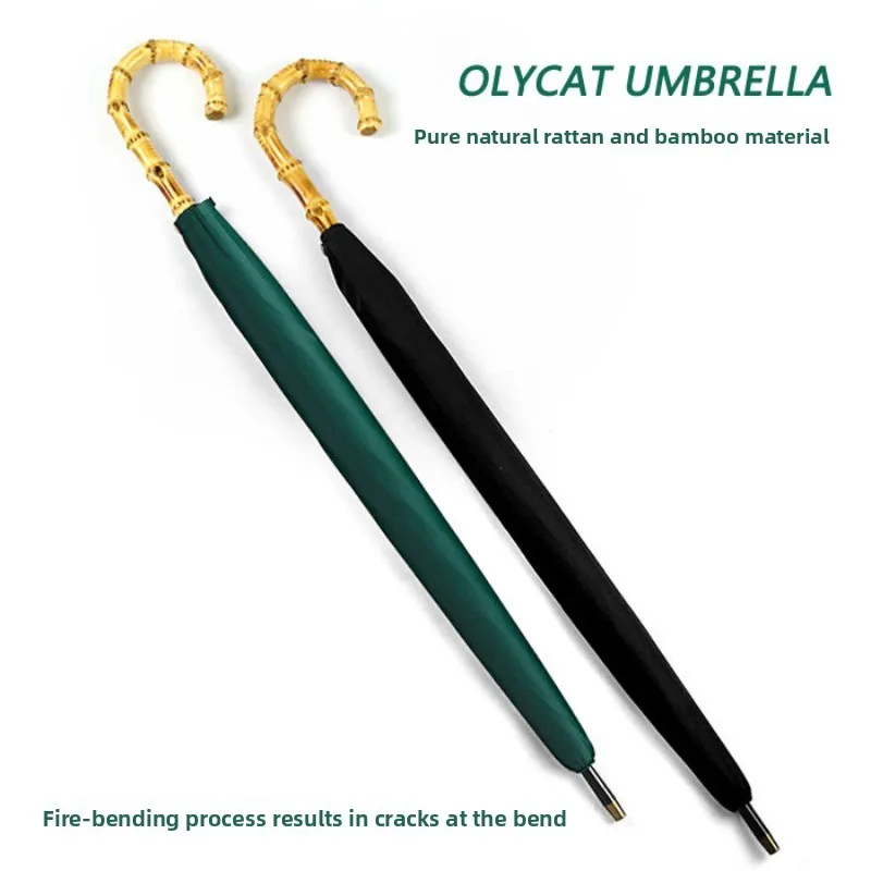 Premium Vintage Handmade Long Umbrella Large Thickened Windproof Double Person Rain Parasol Sturdy Reinforced Straight Umbrellas