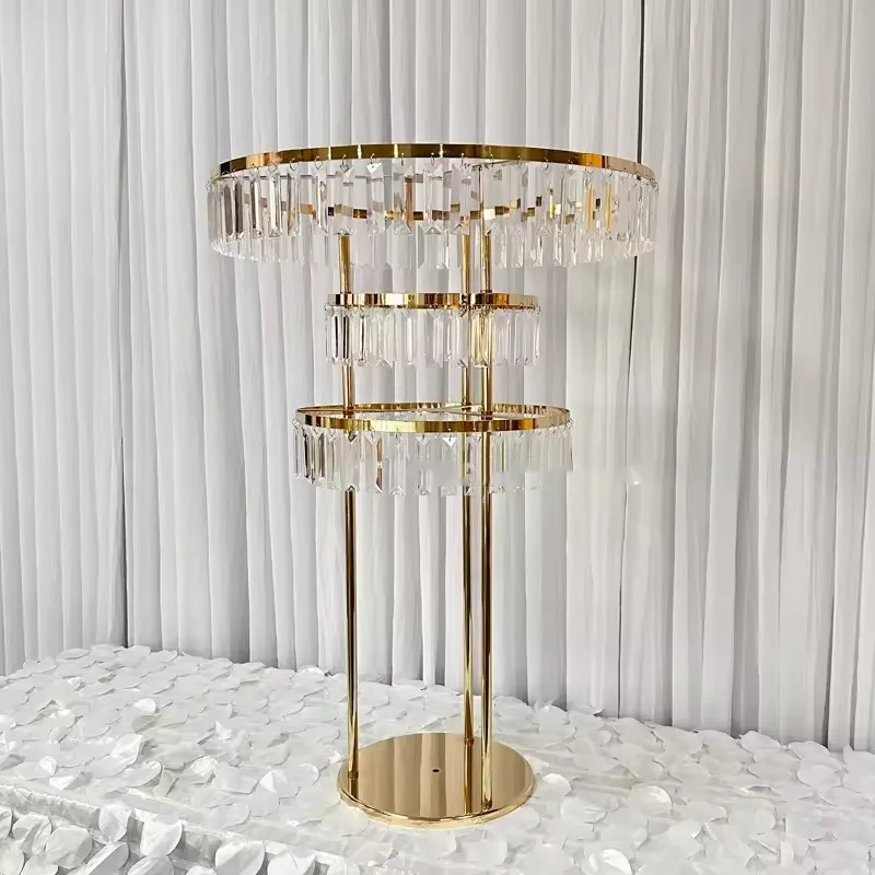 Imagem -05 - Metal Flower Display Stands Grânulos de Acrílico Flor de Ouro Stand Wedding Centerpieces 100cm 150cm Pcs