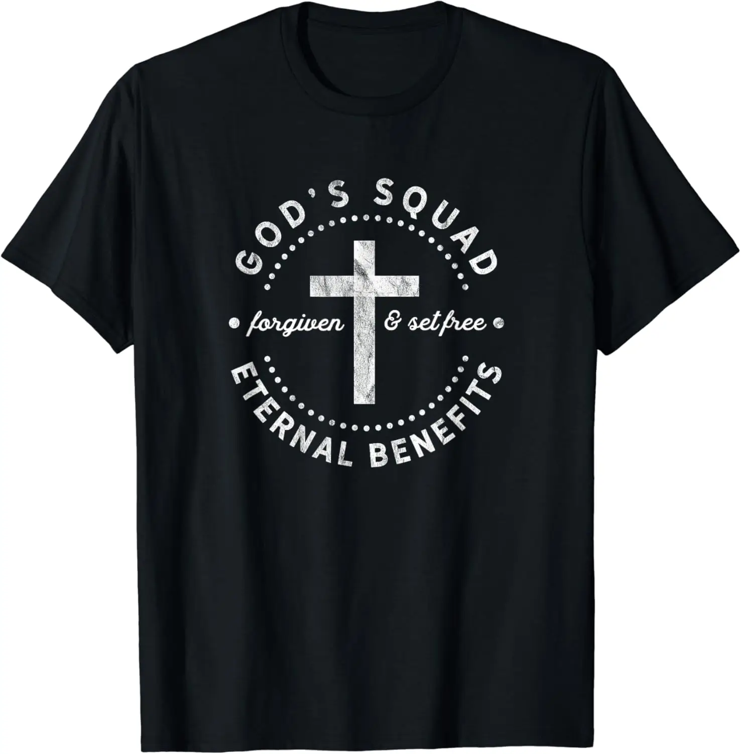 Christian T Shirt God's Squad Forgiven Cross Group Tshirt T-Shirt Men Women Clothes Oversized Cotton Tees