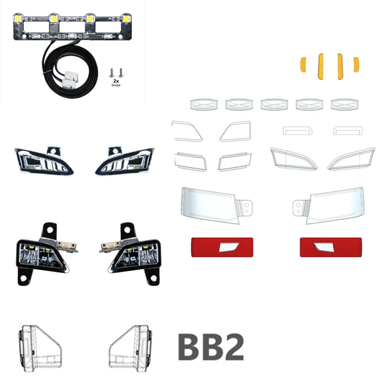 

56368 Светодиодный прожектор на крышу, лампа/абажур для 1/14 Tamiya RC Самосвал SCANIA 770S 56368 6X4/8X4 56371, игрушки, автозапчасти