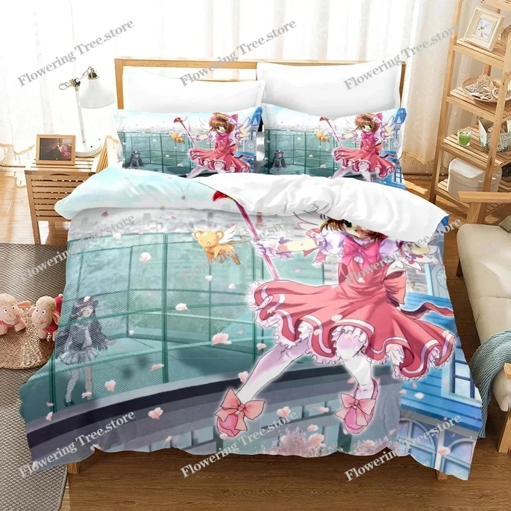 3D Print Anime Card Captor Sakura Bedding Set Boys Girls Twin Queen Size Duvet Cover Pillowcase Bed Kids Adult