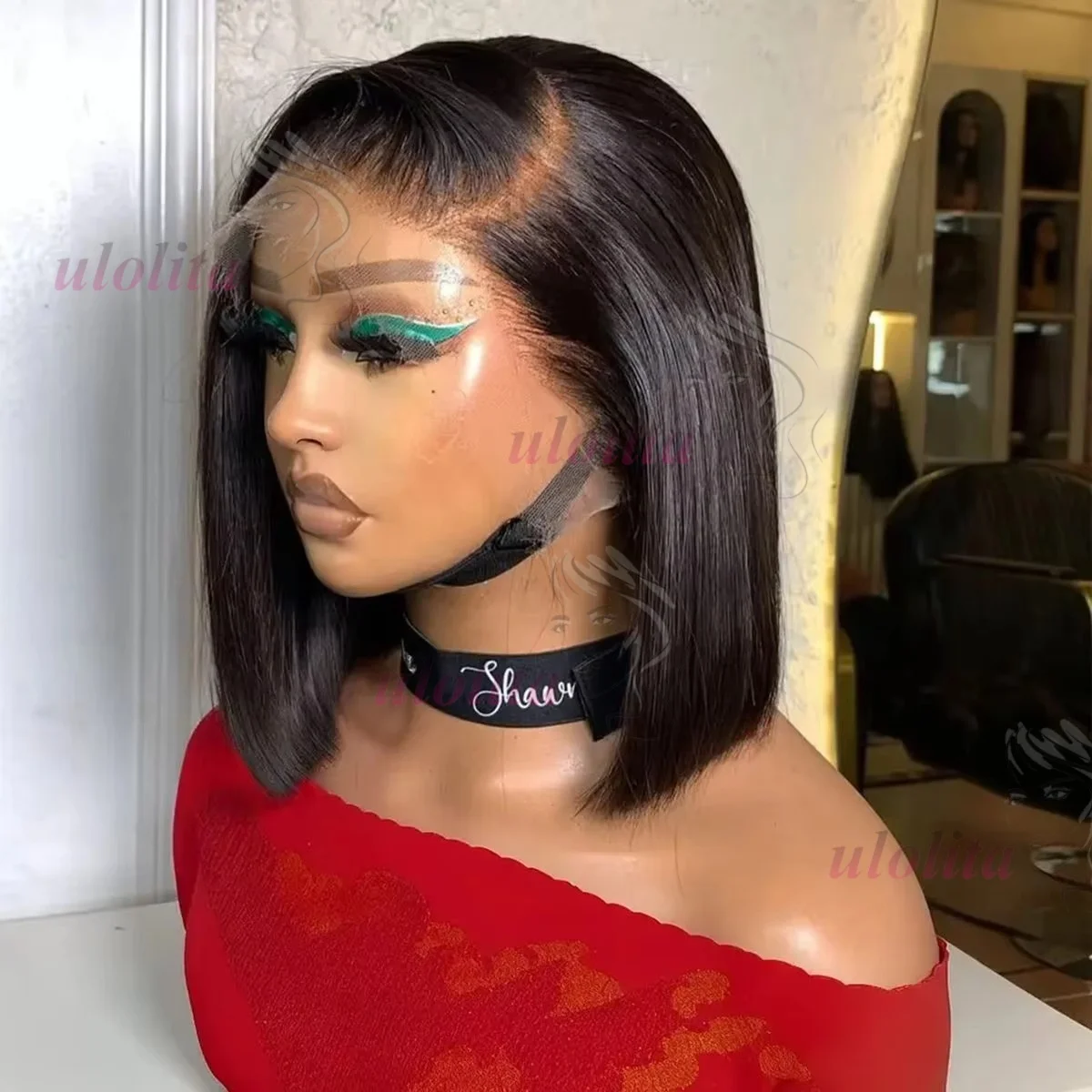 Peluca Frontal de encaje de cabello humano Bob corto Crudo Calidad vietnamita Estilo Medio 13x4 Peluca con cierre de encaje Peluca de cabello humano 10 12 14 pulgadas