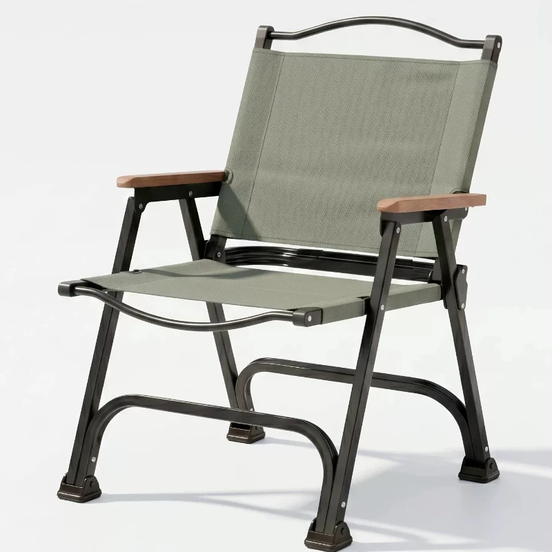Portable Folding Camping Chair, Breathable Durable Backrest Seat for Picnic, Armrest Fishing Beach Chair for Outdoor Relax