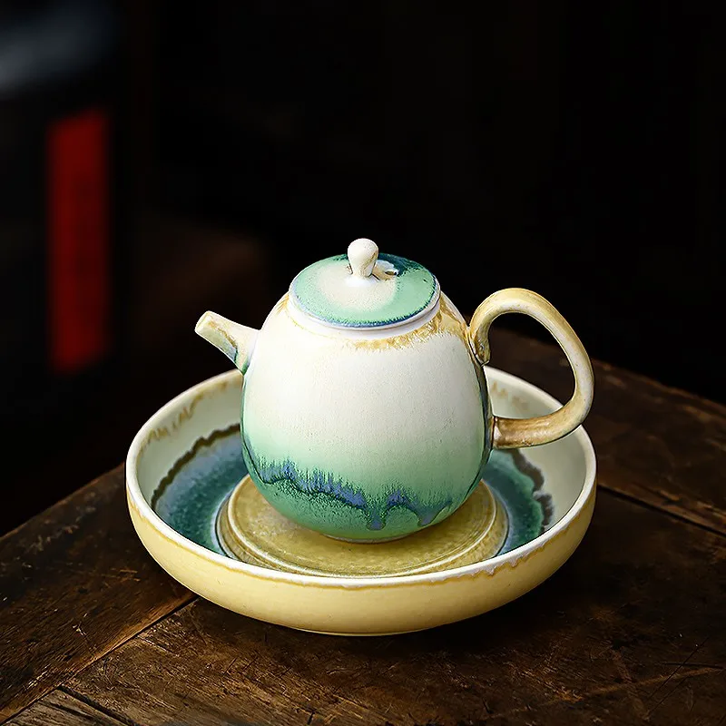 

180ml Exquisitely Chinese Ceramics Retro Ink Wash Cyan Teapot Kungfu Tea Pot