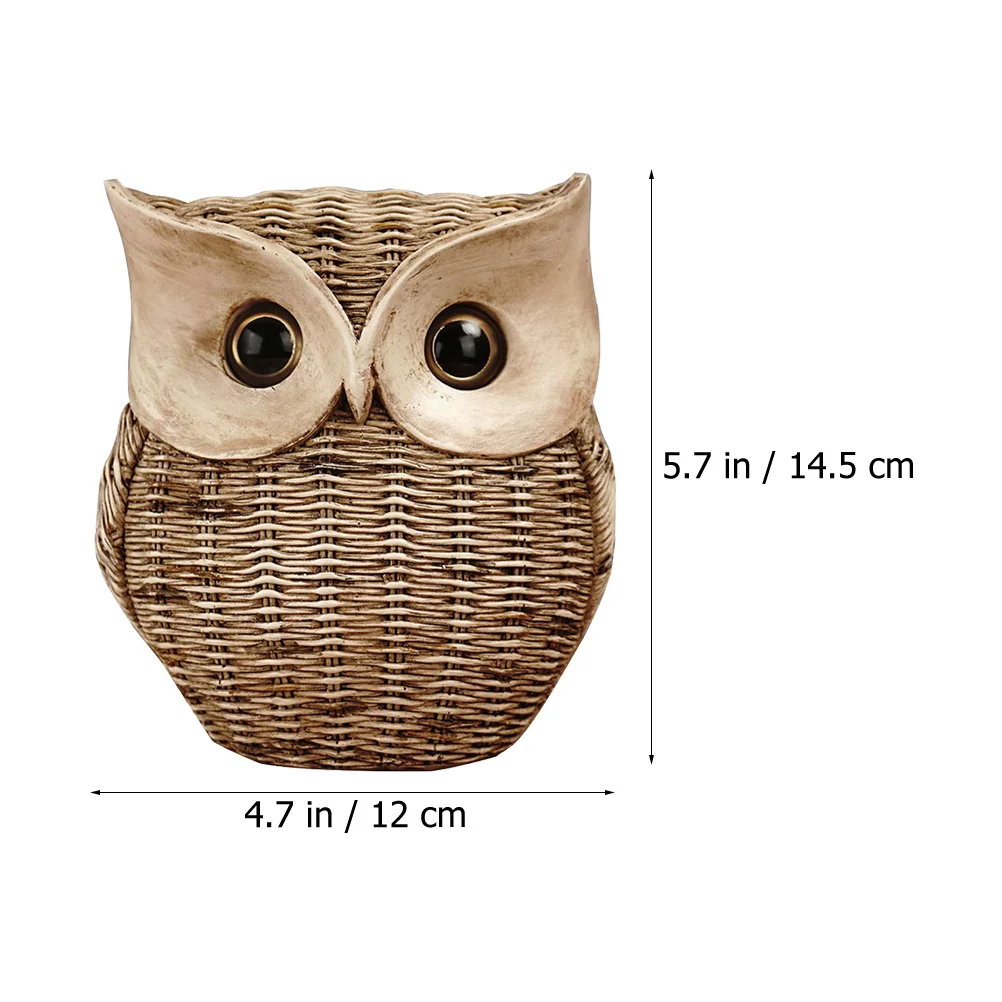 

Rattan Owl Ornament Delicate Owl Shaped Decor Creative Desktop Decoration Suitable for Cabinet Living Room Desktop Decor