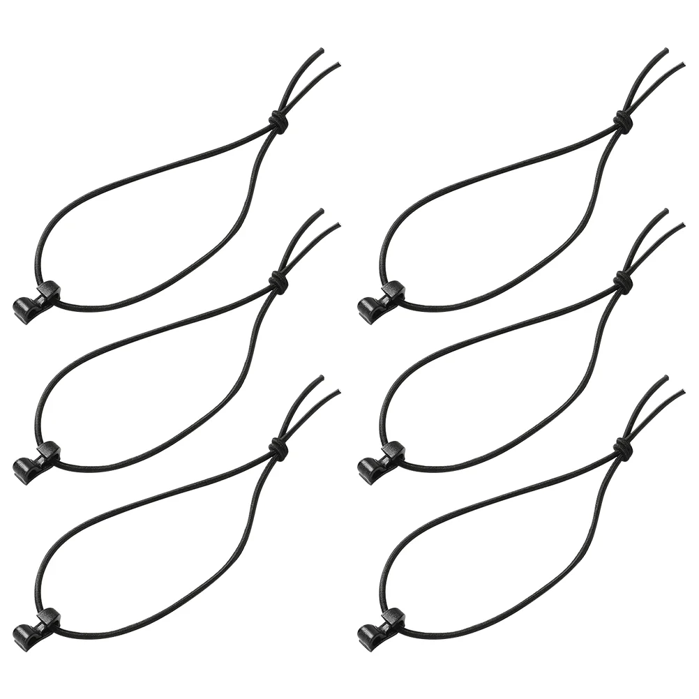 

15 Pcs Storage Webbing Clip Elastic Fasten Cord Black Hooks with Fastener Rope Bungee Nylon Strap Band