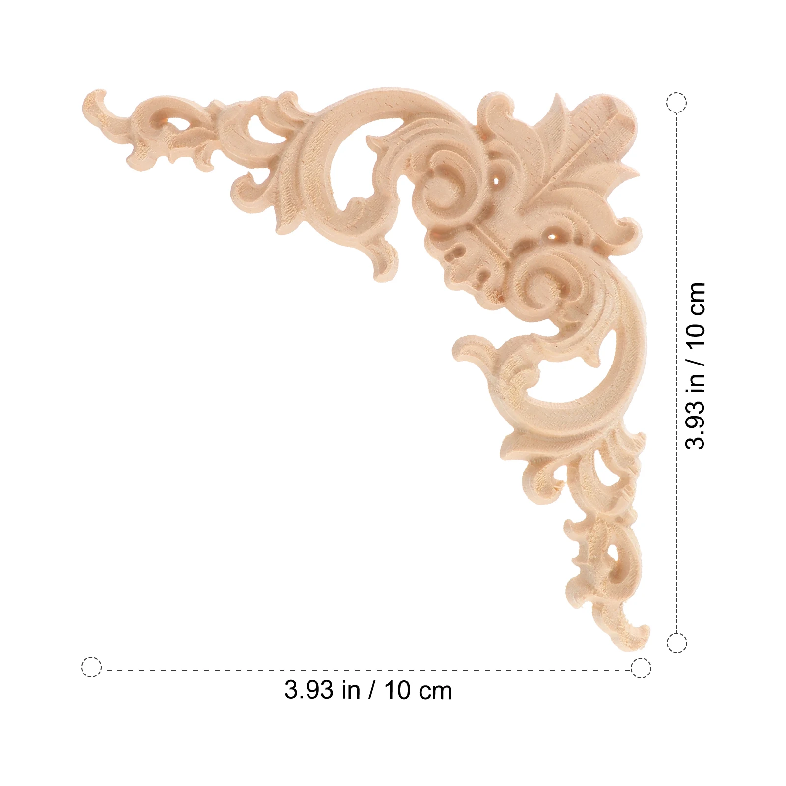 

4Pcs Unpainted Solid Wood Carved Applique Frames 11.5x11.5cm Decorative Corner Onlay for Cabinets Doors Walls European Style