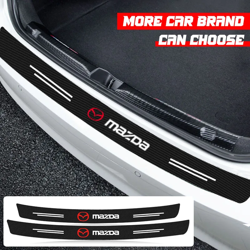 Carbon Fiber Car Trunk Rear Bumper Sticker Guard Plate Protector for Mazda M3 M6 MX3 MX5 2 3 5 M5 Ms CX-4 CX-5 CX-6 Accessories
