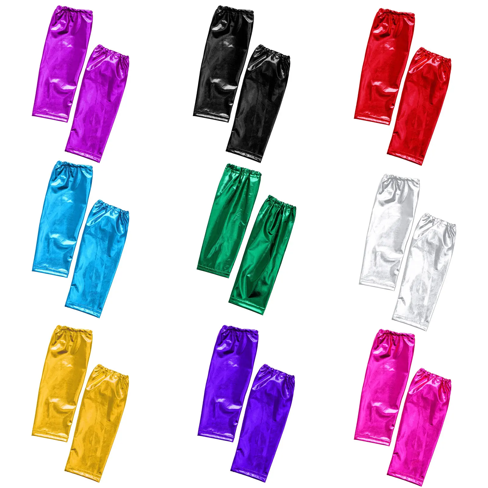 

1 Pair Unisex Girls Boys Shiny Metallic Dance Gloves Children Carnival Halloween Party Dress Up Performance Costume Accessories