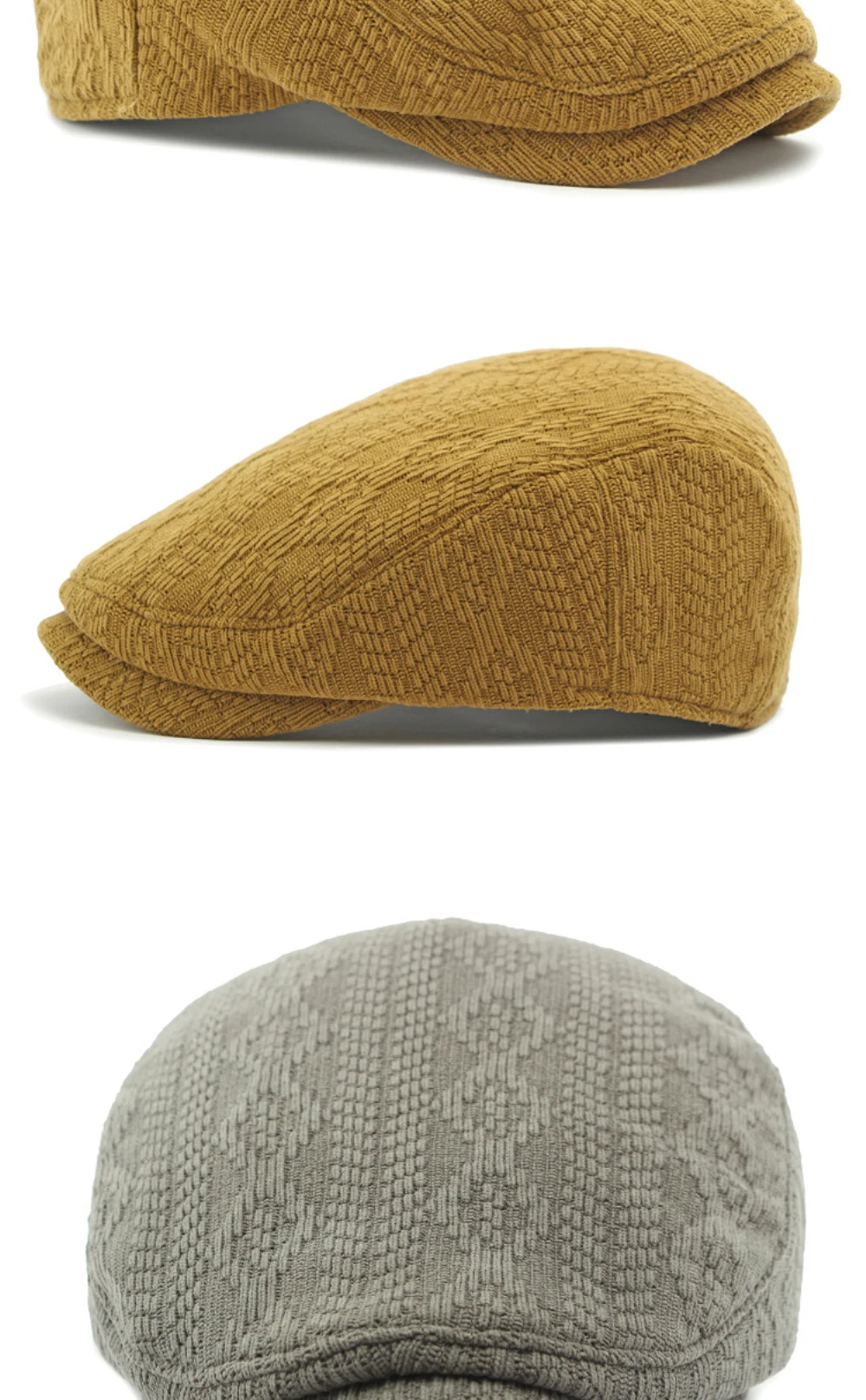 HT4575 Berets Herbst Winter Gestrickte Hut Kappen für Männer Frauen Vintage Künstler Maler Baskenmütze Hut Ivy Flache Kappe Männlich Weiblich Baskenmütze Kappen – Detail 7