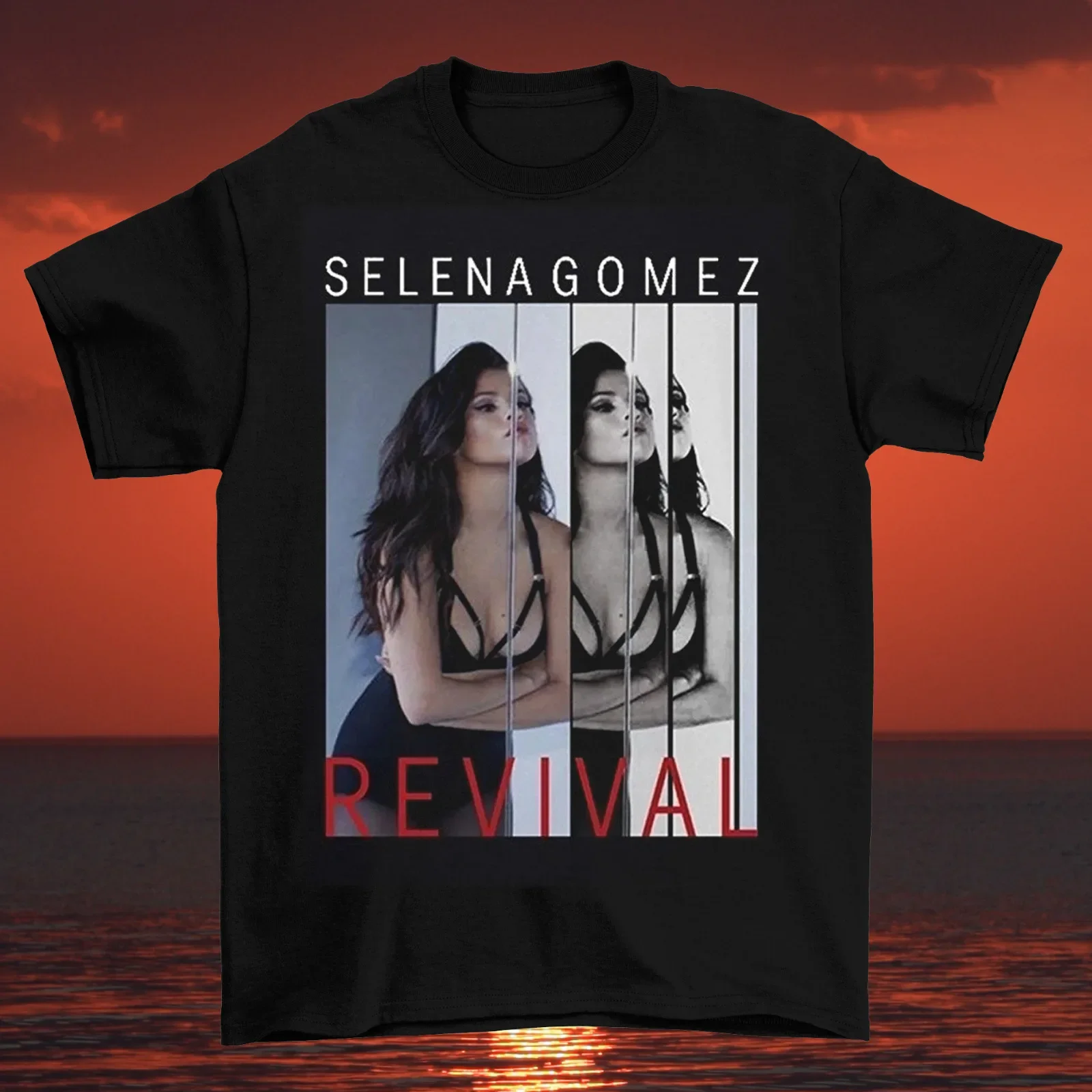 New Popular Selena Gomez Revival Short Sleeve Cotton Black Shirt All Size 3G64