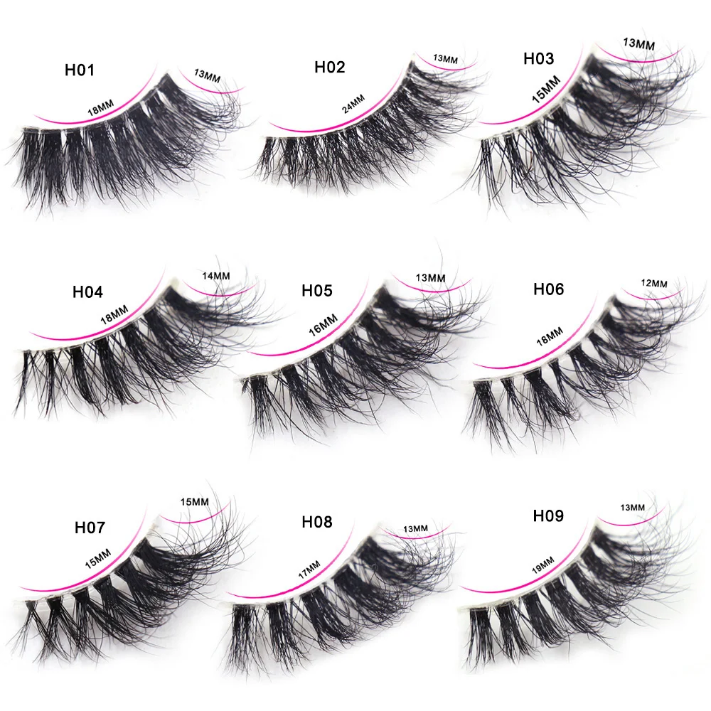 Half Eey Lashes Invisible band Mink Eyelashes Natural Wispy Transparent Stalk Full Strip Lashes Fluffy Soft Half Lashes Makeup