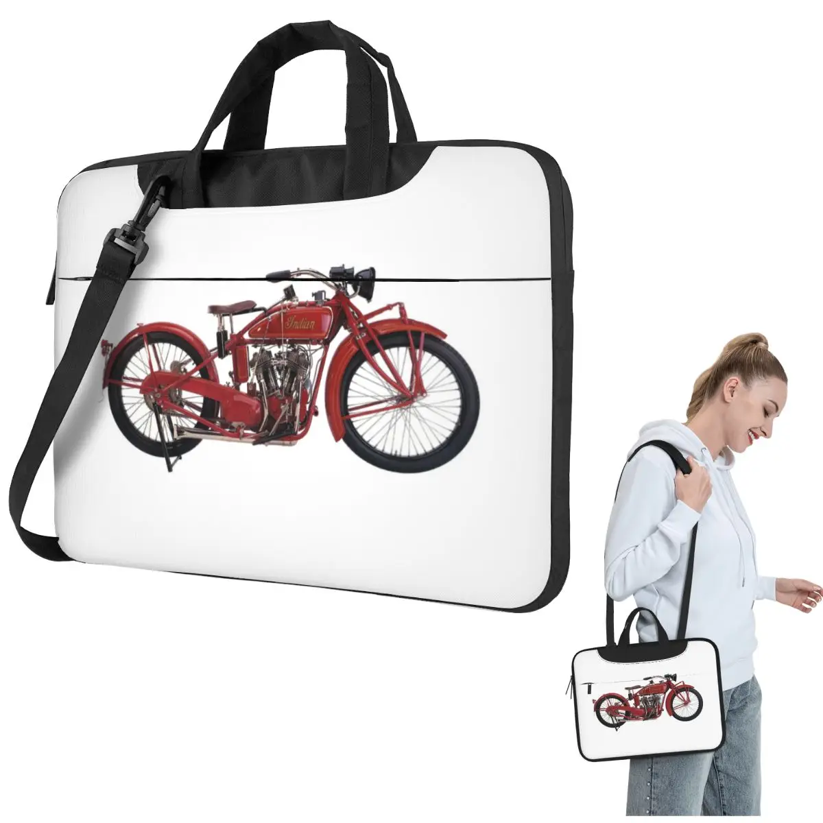 Motorcycle Motor Old Indians Never Die Crossbody Laptop Bag Case Computer Bag 13 14 15.6 Inch Notebook Pouch for Lenovo