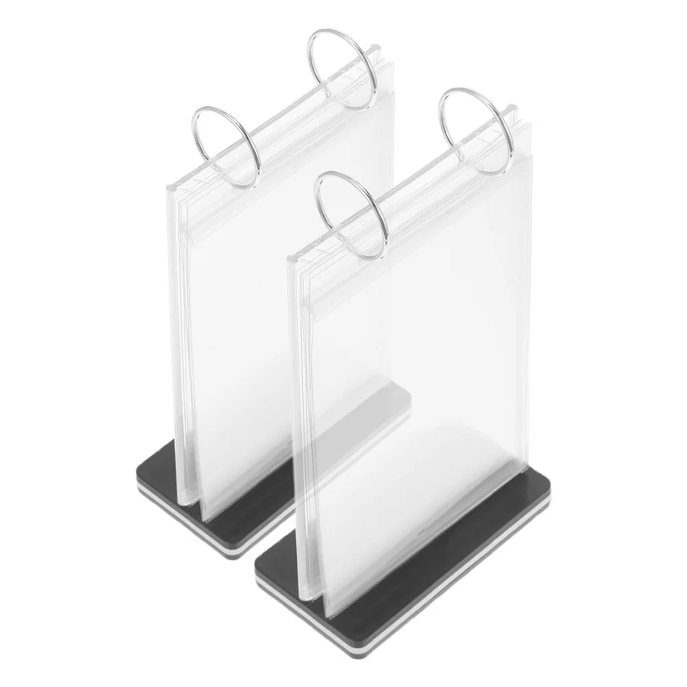 2 stücke Tabletop Menü Halter Flip Multi-Seiten Display-ständer Für Restaurant Desktop Zeichen Halter Poster Stehen Mit Basis menü