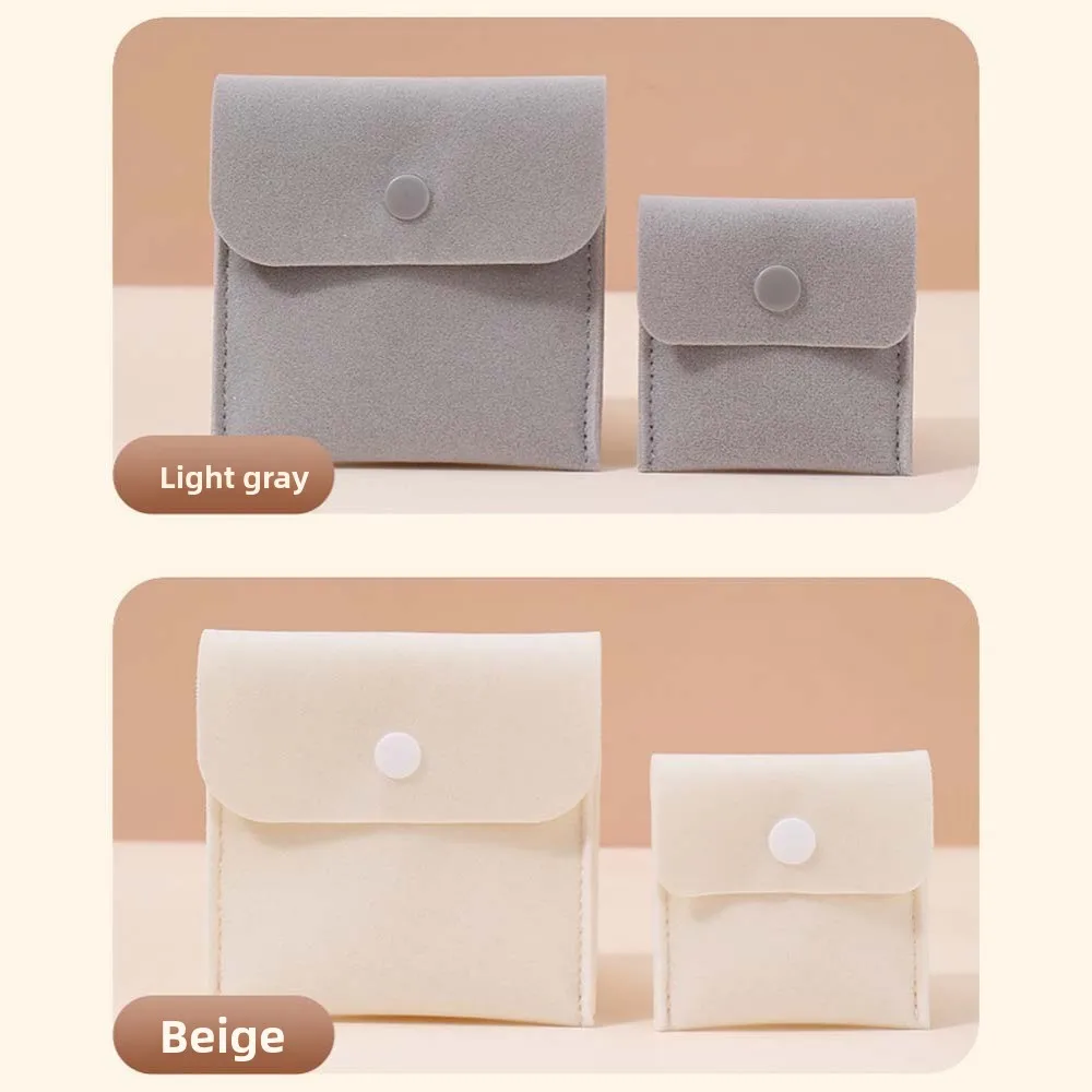 

Microfiber Velvet Mini Jewelry Display Bag Foldable Small Necklace Ring Packing Bag Solid Color Container Earrings Organizer