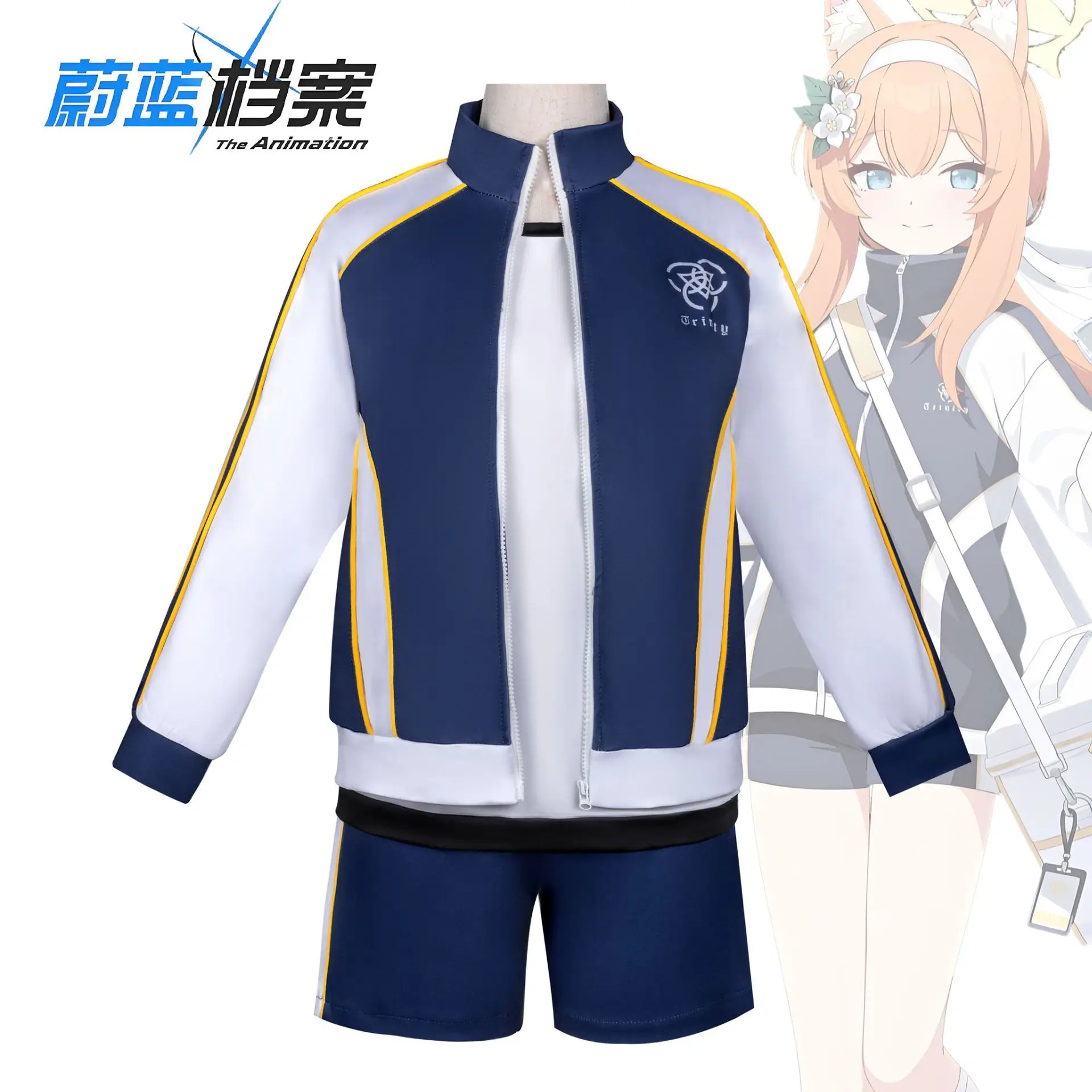 

BlueArchive Cosplay MomoTalk Physical Education Outfit Anime Character Same Version Clothing Sportswear Long Sleeve Jacket Short