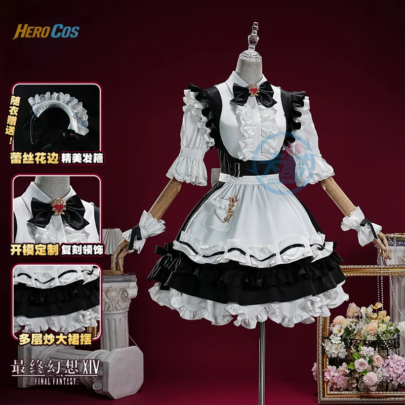 

Final Fantasy XIV Cosplay Costume Anime Roleplay Maid Dress Halloween Party Carnival Uniform HERO Cos