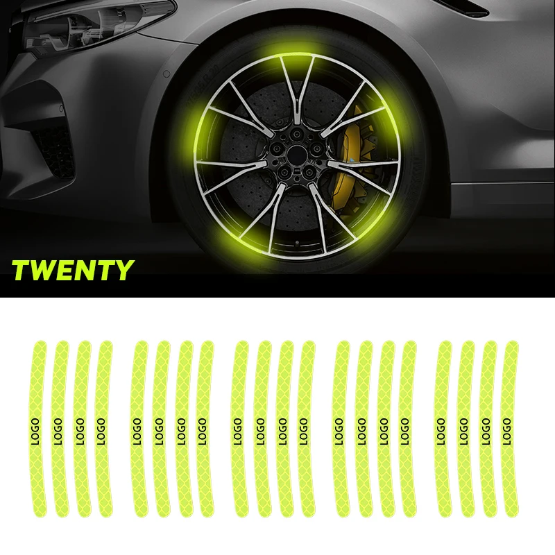 20 шт., Светоотражающая наклейка на ступицу колеса автомобиля, Стайлинг ночного вождения для Lincoln Navigator Town-Car Aviator MKZ Corsair Continental MKX