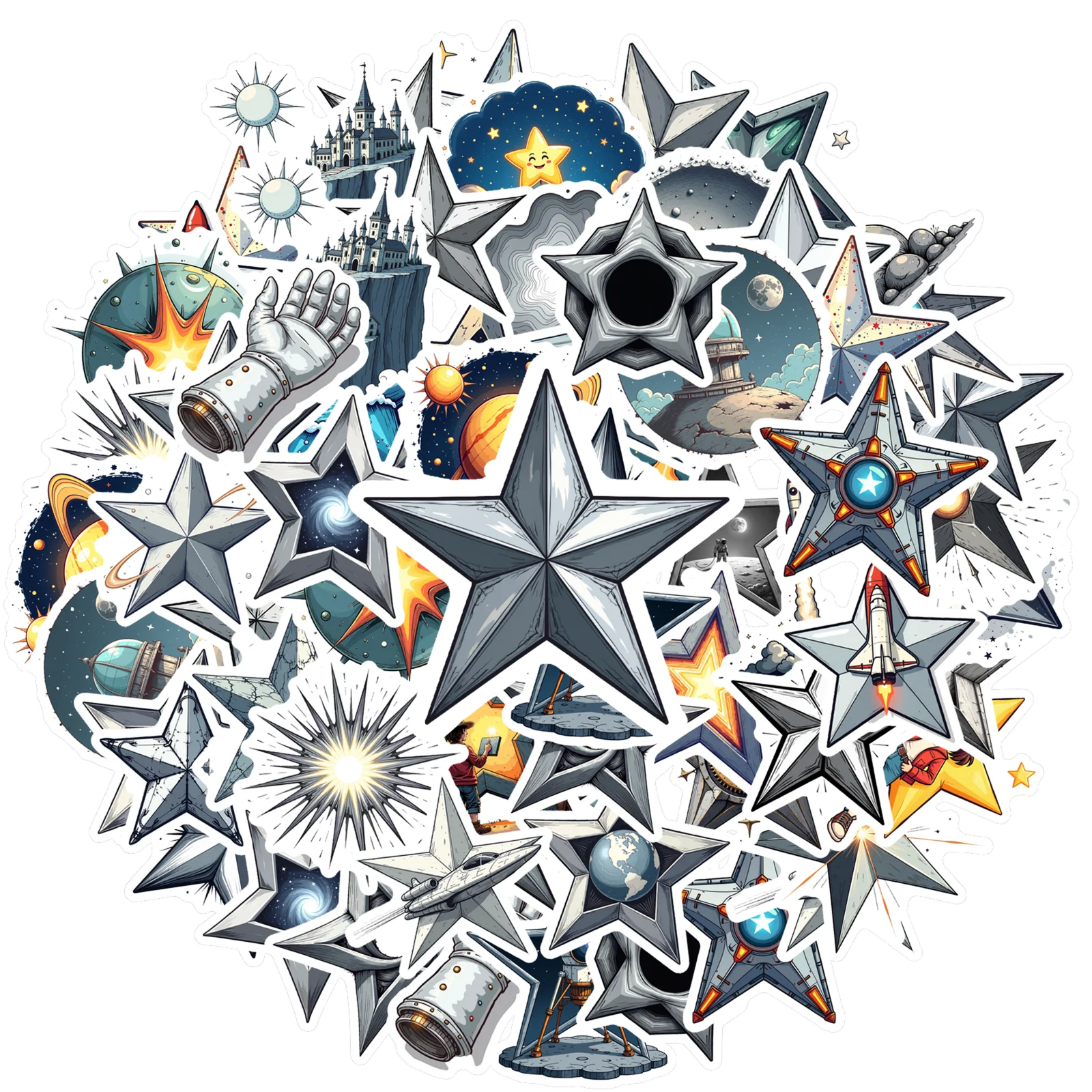 35 قطعة-100 قطعة غريب الأطوار الفضاء الشارات الخيال العلمي غالاكسي الفضاء سلسلة الشارات ملصقات للجيتار Skateboard بها بنفسك لوح التزلج DIY بها بنفسك