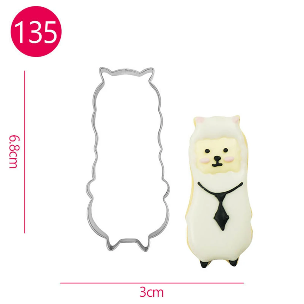 

4 Pcs/1 Alpaca Biscuit Mold Fondant Cake DIY Biscuits Cookie Stainless Steel Baking