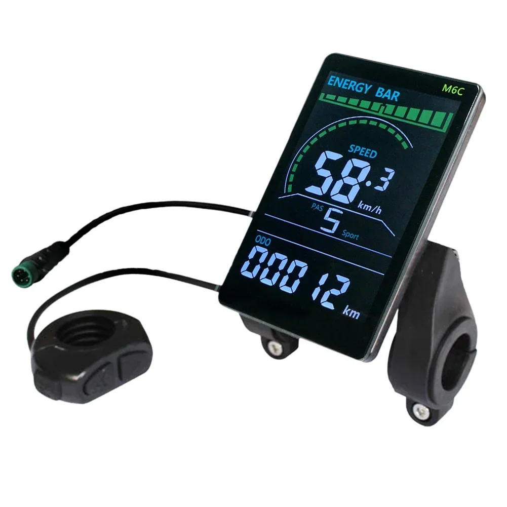 DC 24V- 60V LCD Meter ELectric Bike Large Colorful Screen TFT Display M6C For Ebike Scooter Bicycle Display