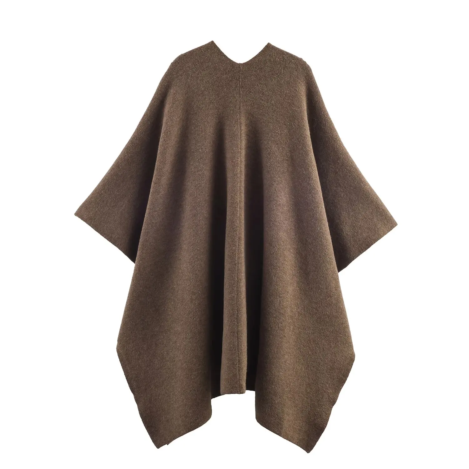 KONDALA Chic Brown Open Stitch Vintage Cloak Fashion 2025 Autumn Pocket Long Elegant Streetwear Oversize Casual Female Cardigans