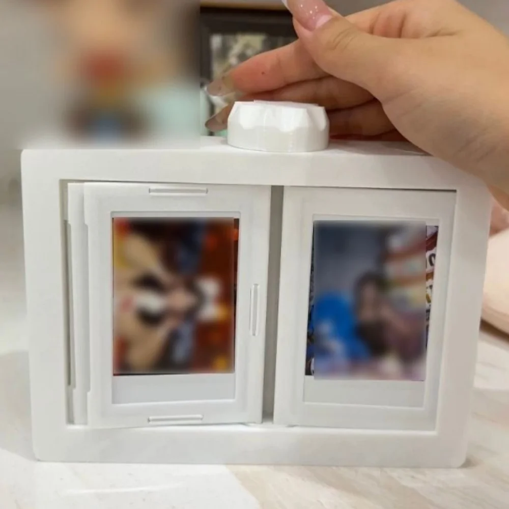 

12 карманов, 3D вращающийся держатель для фотокарт, прозрачный, простой в установке, фотоальбом, вращающиеся украшения, многоцелевой