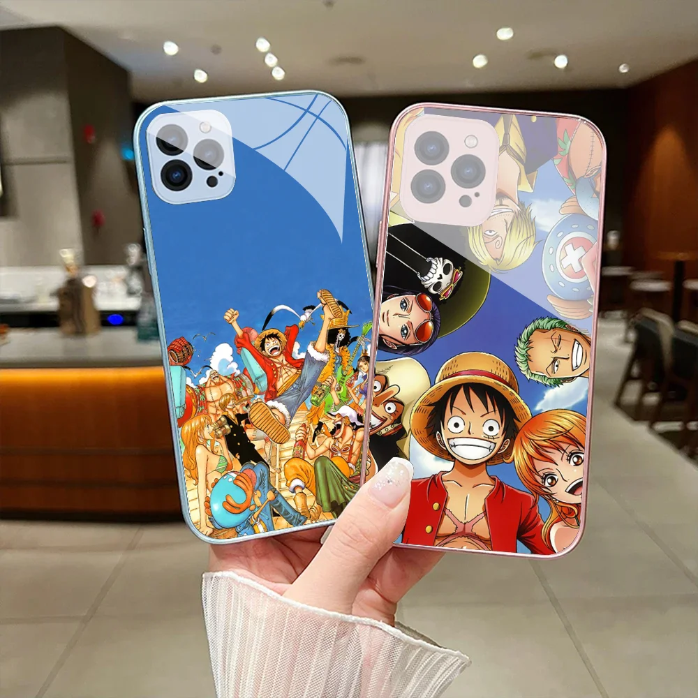 O-One Anime P-Pieces Phone Case For IPhone 15 14 13 12 Mini 11 Pro Max X XS XR 6 7 8 SE Plus Glass Hard Cover