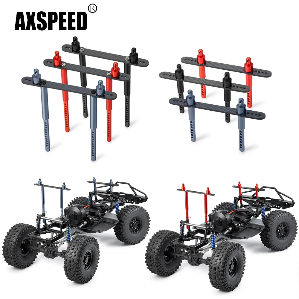 AXSPEED Aluminum Front / Rear Body Post Mounts Car Shell Column with Clip for Axial SCX10 II 90046 1/10 RC Crawler Car Parts