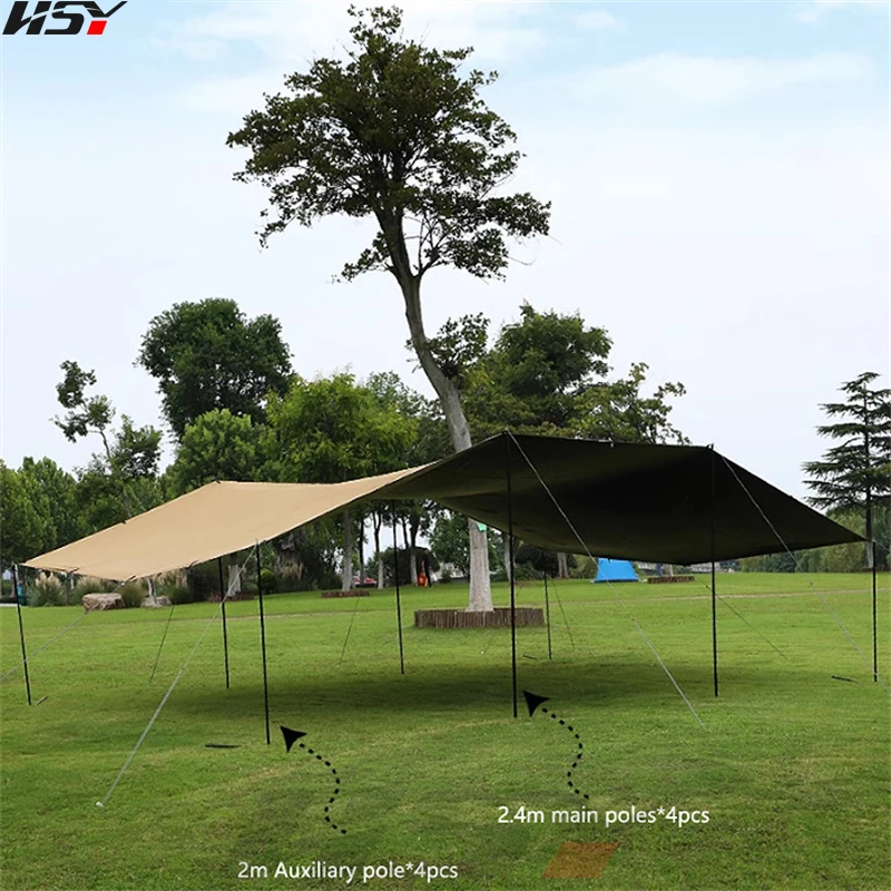 Imagem -05 - Totalmente Blackout Vinyl Canopy Pérgola Engrossada Praia Revestida Preta Proteção ao ar Livre sem Pólos Upf50 Mais 6x8m 2030 Pessoas