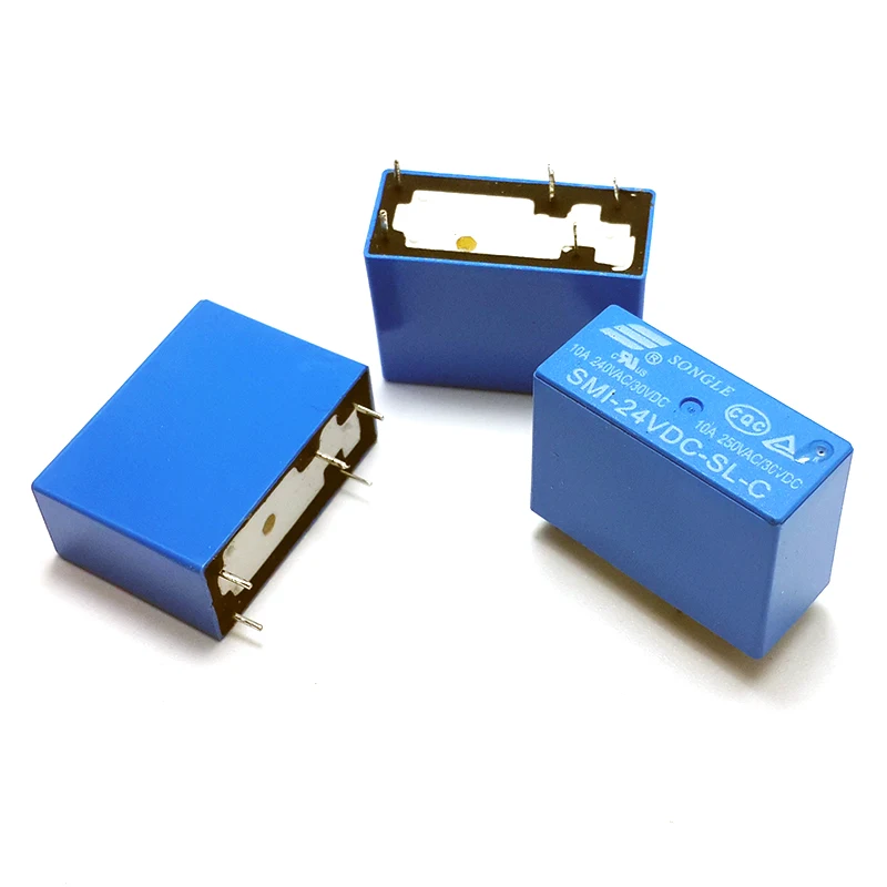 4pcs/lot 10A 5pin 12V 24V 1NO NC sealed relay 5 feet Songle brand relay one group of normal open and normal close contacts
