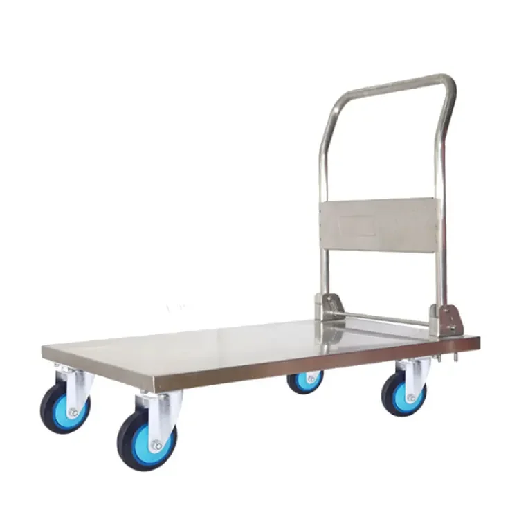 2026 100*60cm Industrial Steel Heavy Duty Foldable Platform Hand Trolley Cart High Load Capacity for Carrying Fabrication Servic