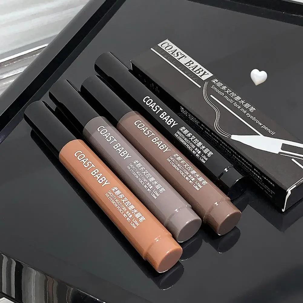 Four-pronged Eyebrow Pencil,waterproof,long-lasting,non-decoloring,four-pronged Wild Eyebrow Pencil,liquid Water Eyebrow Pencil