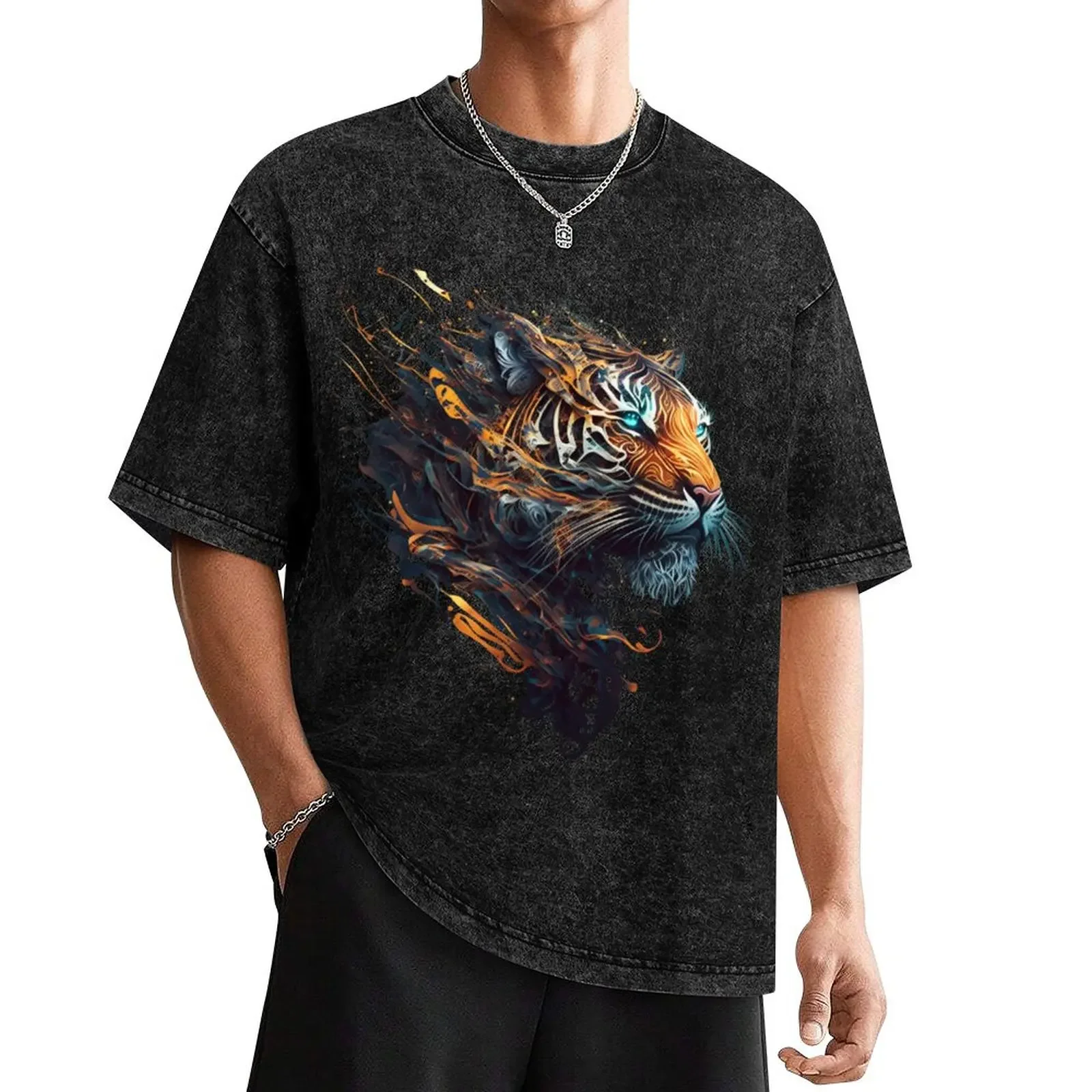 

Tiger Head T-Shirt Aesthetic clothing kawaii clothes oversized aesthetic clothes men t shirt